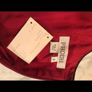 Red dress with black sequin detail